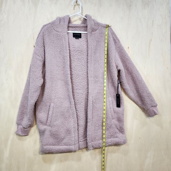 Pink fussy cardigan with hoodie size S - Picture 3 of 3